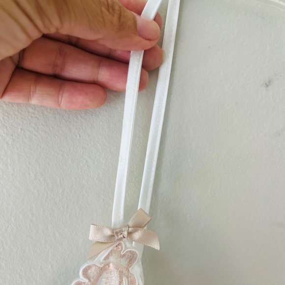 Linea Donatella Sz M Satin Babydoll Shiny Lace Night Gown V Neck Straps - Picture 6 of 10